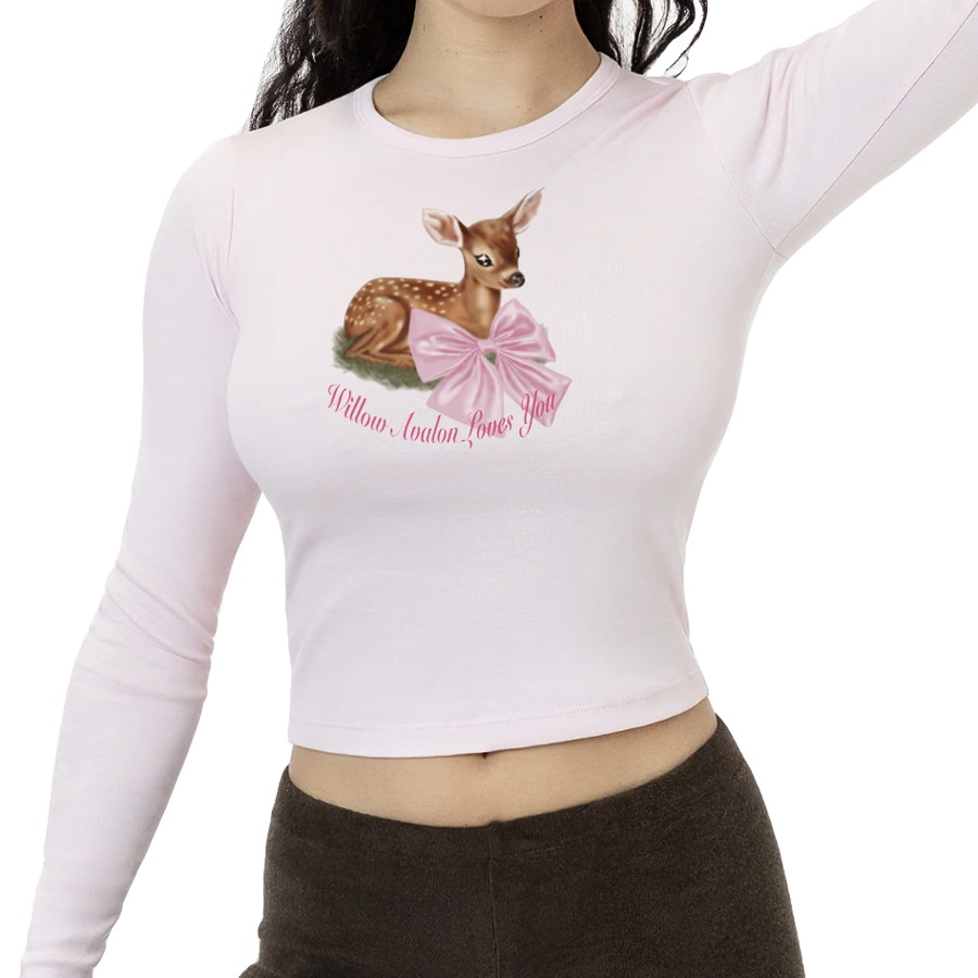 WILLOW LOVES YOU DEER BABY RIB LONGSLEEVE