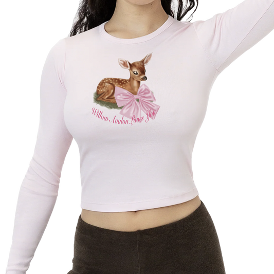 WILLOW LOVES YOU DEER BABY RIB LONGSLEEVE