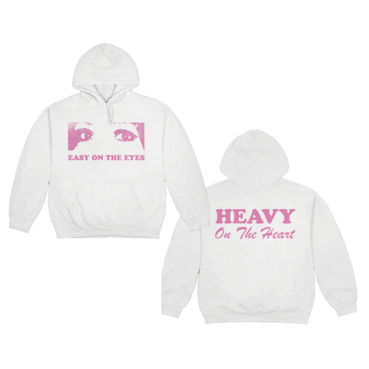 EASY ON THE EYES HOODIE (WHITE/PINK)