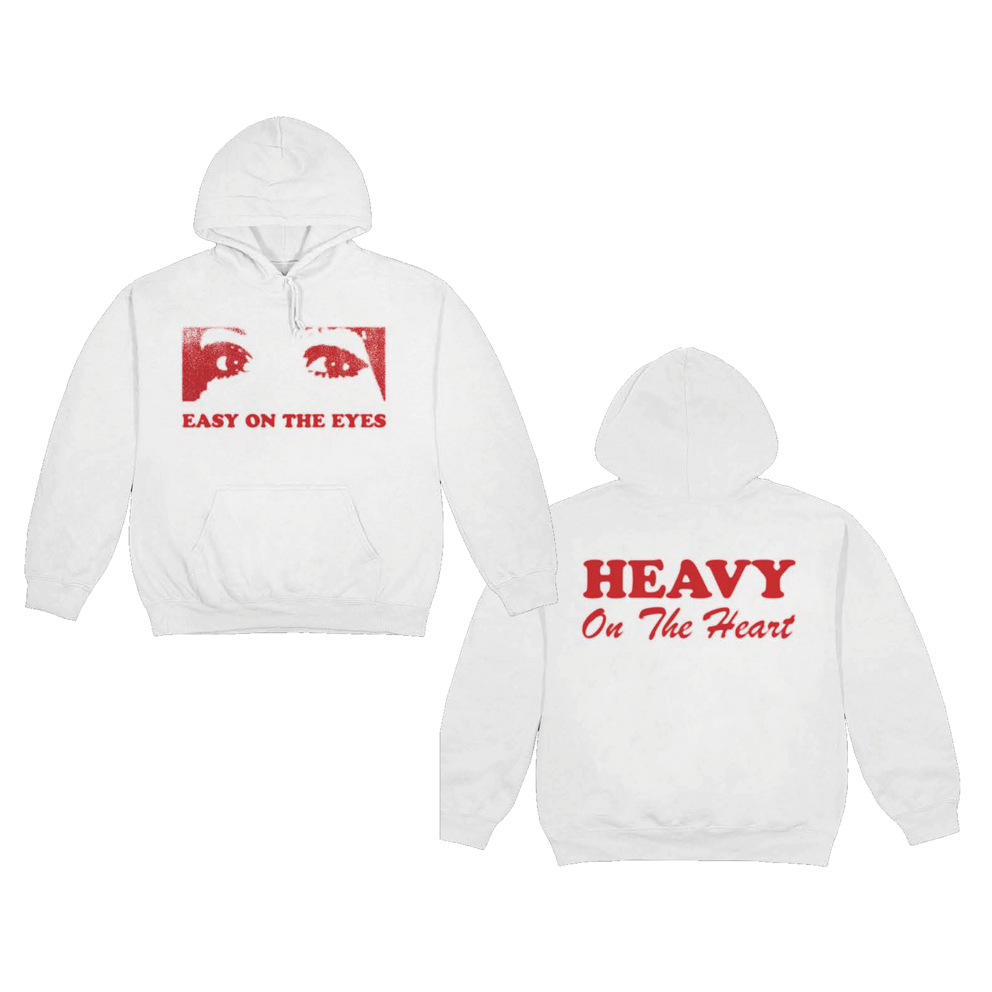 EASY ON THE EYES HOODIE (WHITE/RED)