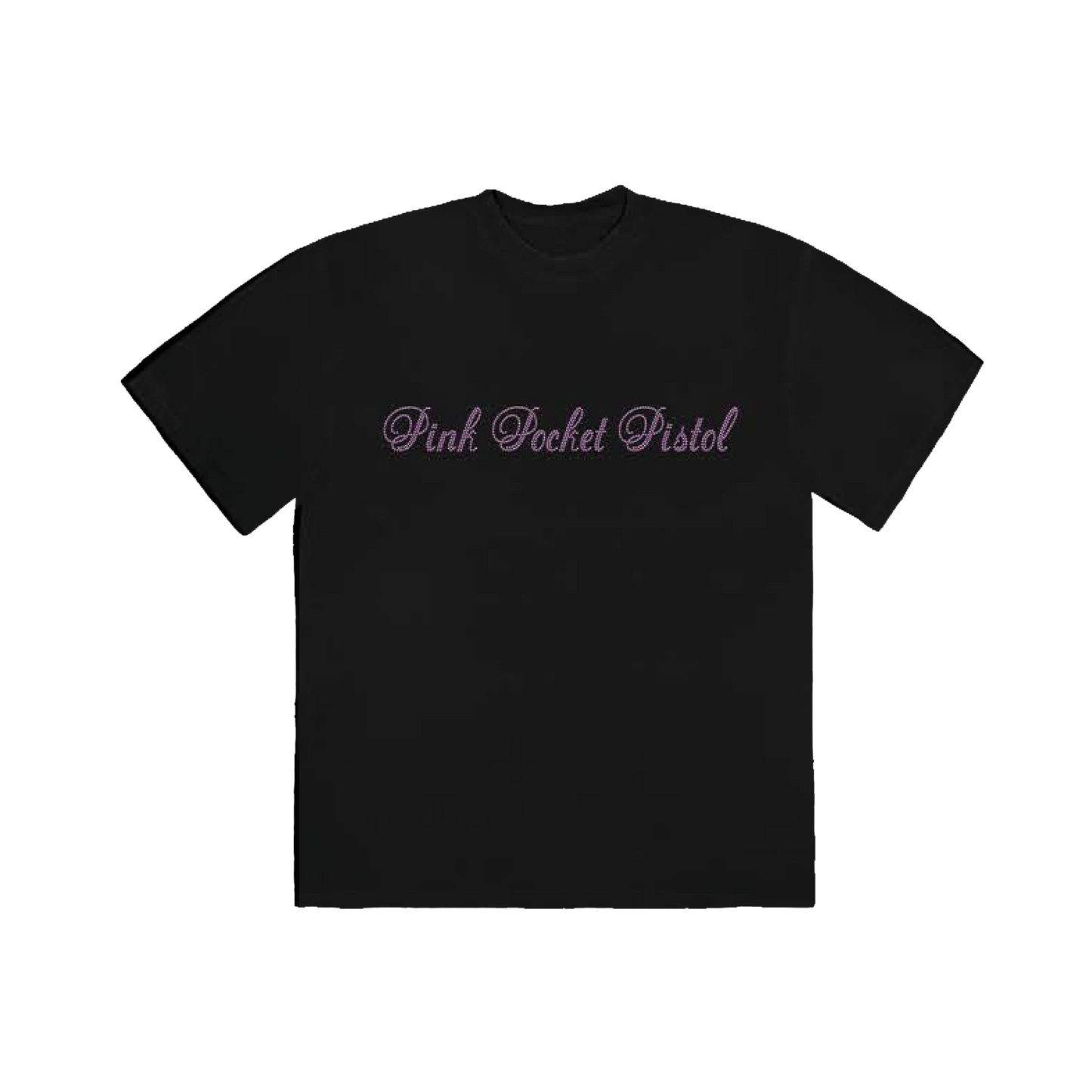 PINK POCKET PISTOL RHINESTONE TEE (BLACK)