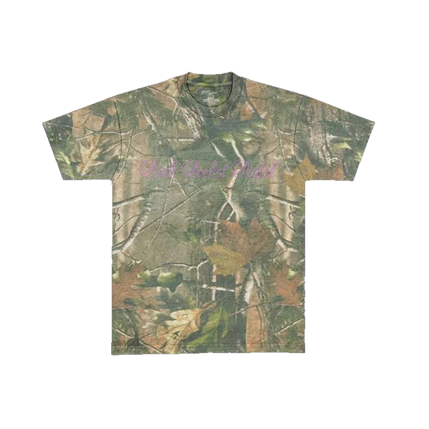 PINK POCKET PISTOL RHINESTONE TEE (CAMO)